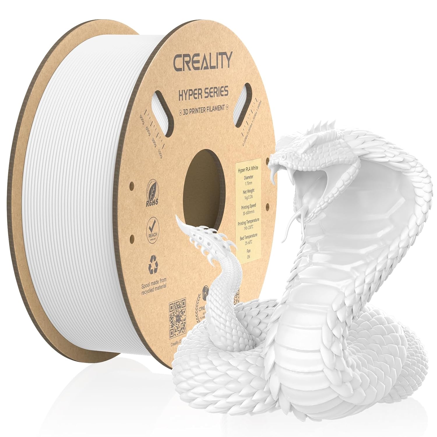 Creality Filament Hyper PLA, 1kg, 1.75mm, White